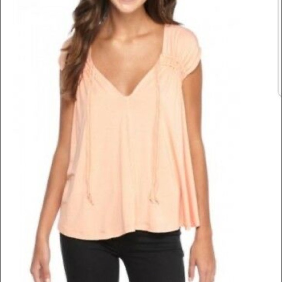 NWOT Free People Convertible Tie front top blouse - Picture 6 of 8